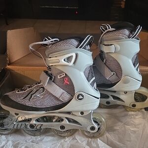 Athena Gray and Black Rollerblades